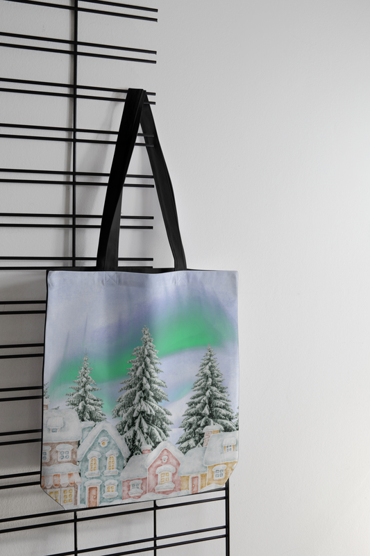 Winter Village Aurora Tote with Zipper