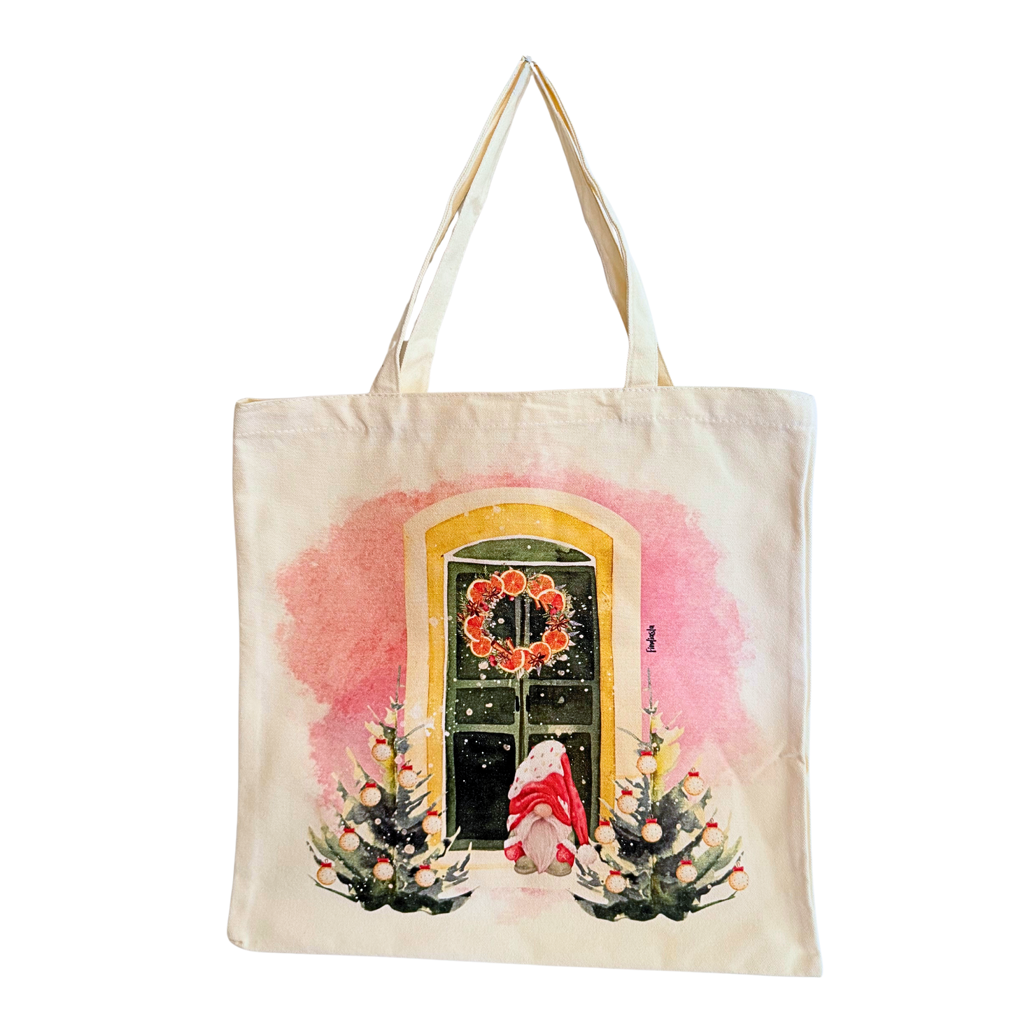 Festive Gnome Canvas Tote Bag