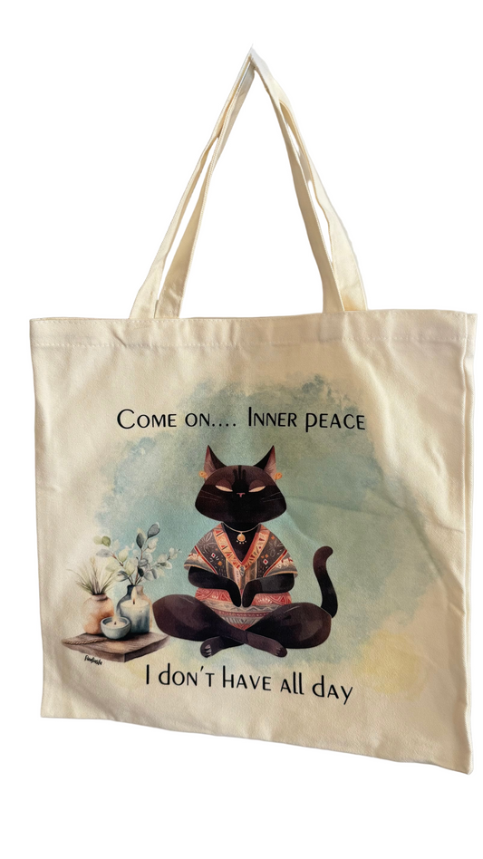 Zen Cat Canvas Tote Bag