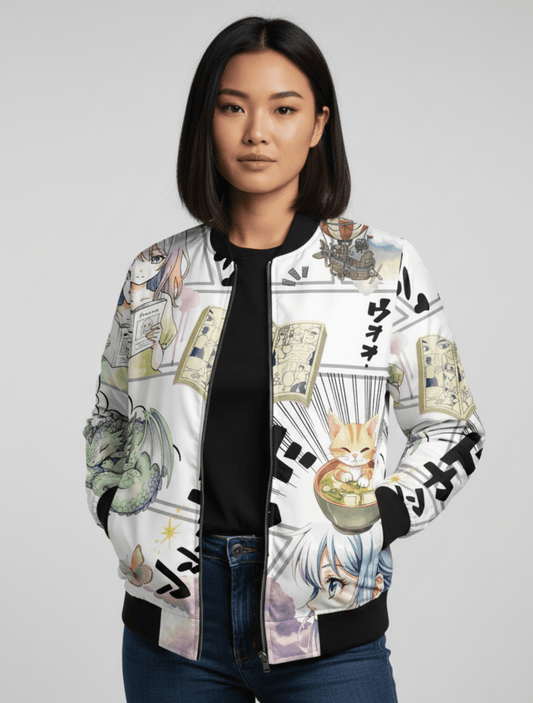 Anime Art Full-Print Bomber Jacket