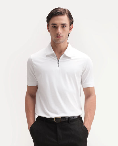 PLAIN POLO WITH ZIPPER (RR-CORP-COVE-WHITE)