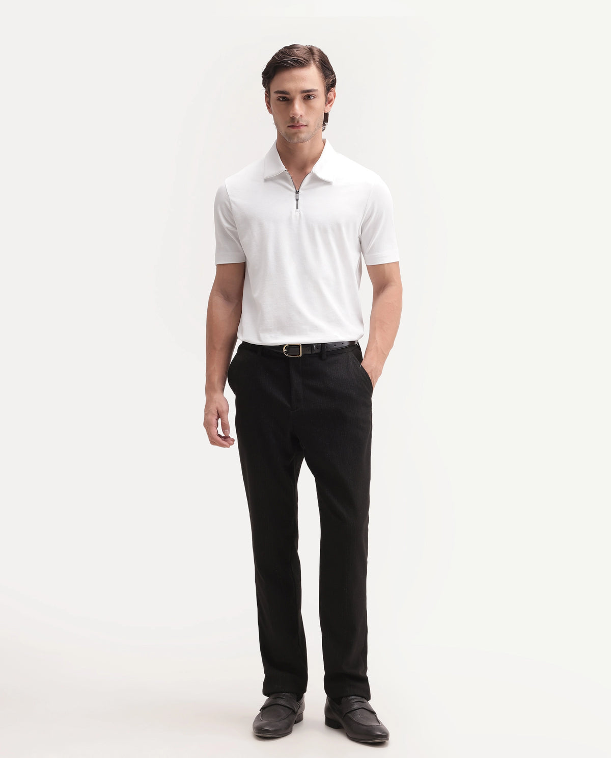 PLAIN POLO WITH ZIPPER (RR-CORP-COVE-WHITE)