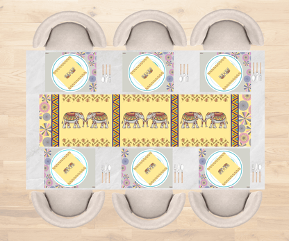 Royal Heritage Elephant Table Linen Set for 6