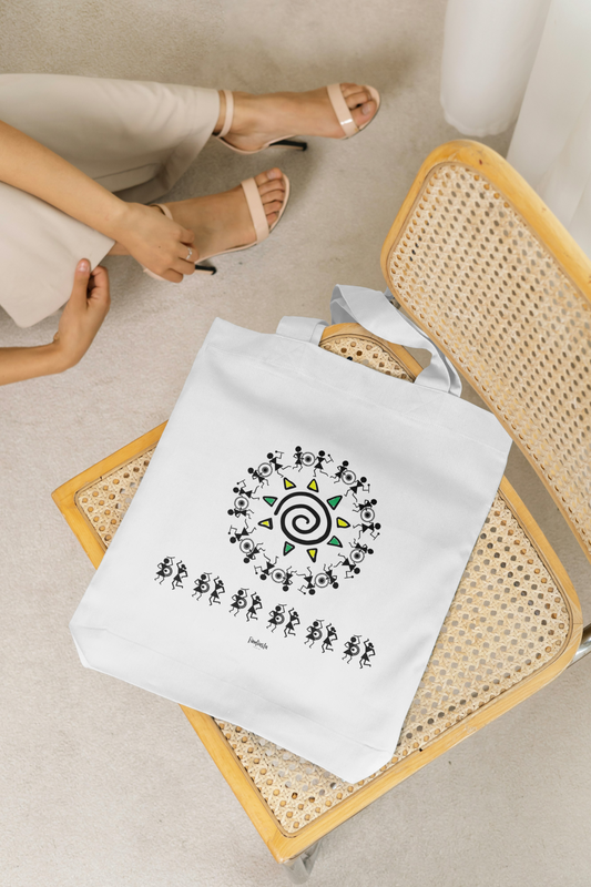 Dance of Tradition Utility Tote Bag - White